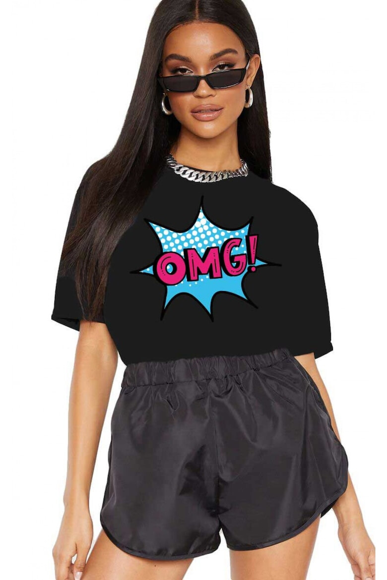 THEICONIC Tricou dama negru - OMG - Pled.ro