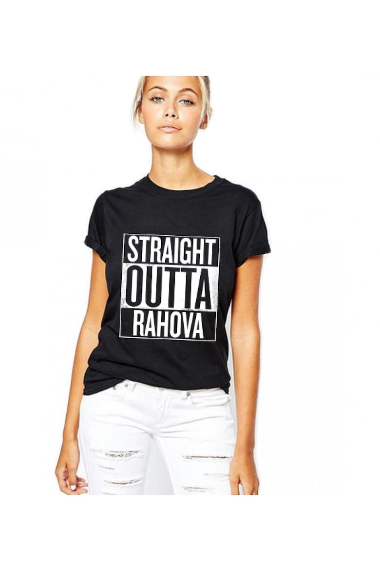 THEICONIC Tricou dama negru - Straight Outta Rahova - Pled.ro