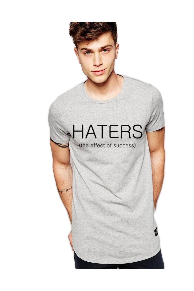 THEICONIC Tricou gri barbati - Haters - Pled.ro