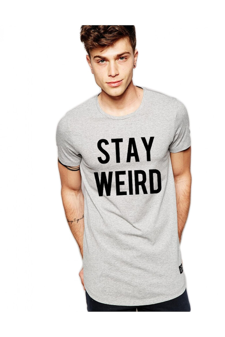 THEICONIC Tricou gri barbati - Stay Wired - Pled.ro