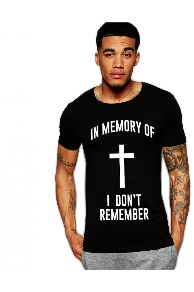 THEICONIC Tricou negru barbati - In memory - Pled.ro