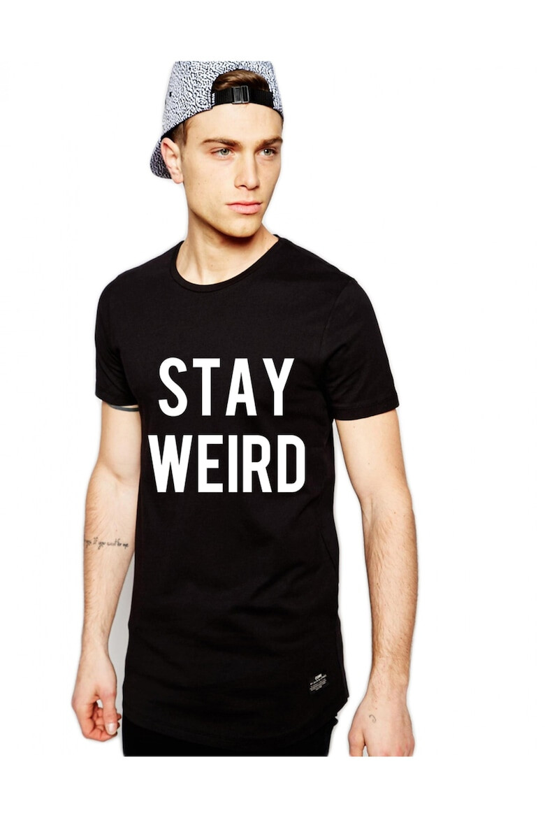 THEICONIC Tricou negru barbati - Stay Wired - Pled.ro