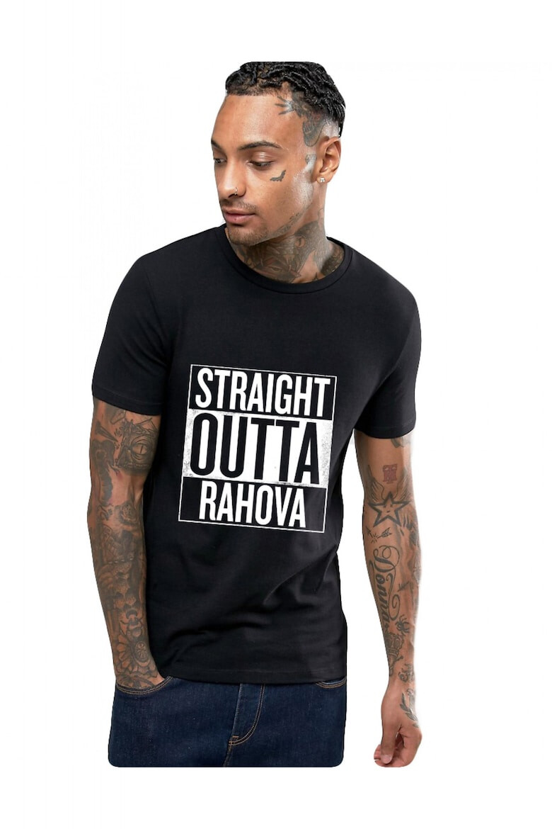 THEICONIC Tricou negru barbati - Straight Outta Rahova - Pled.ro