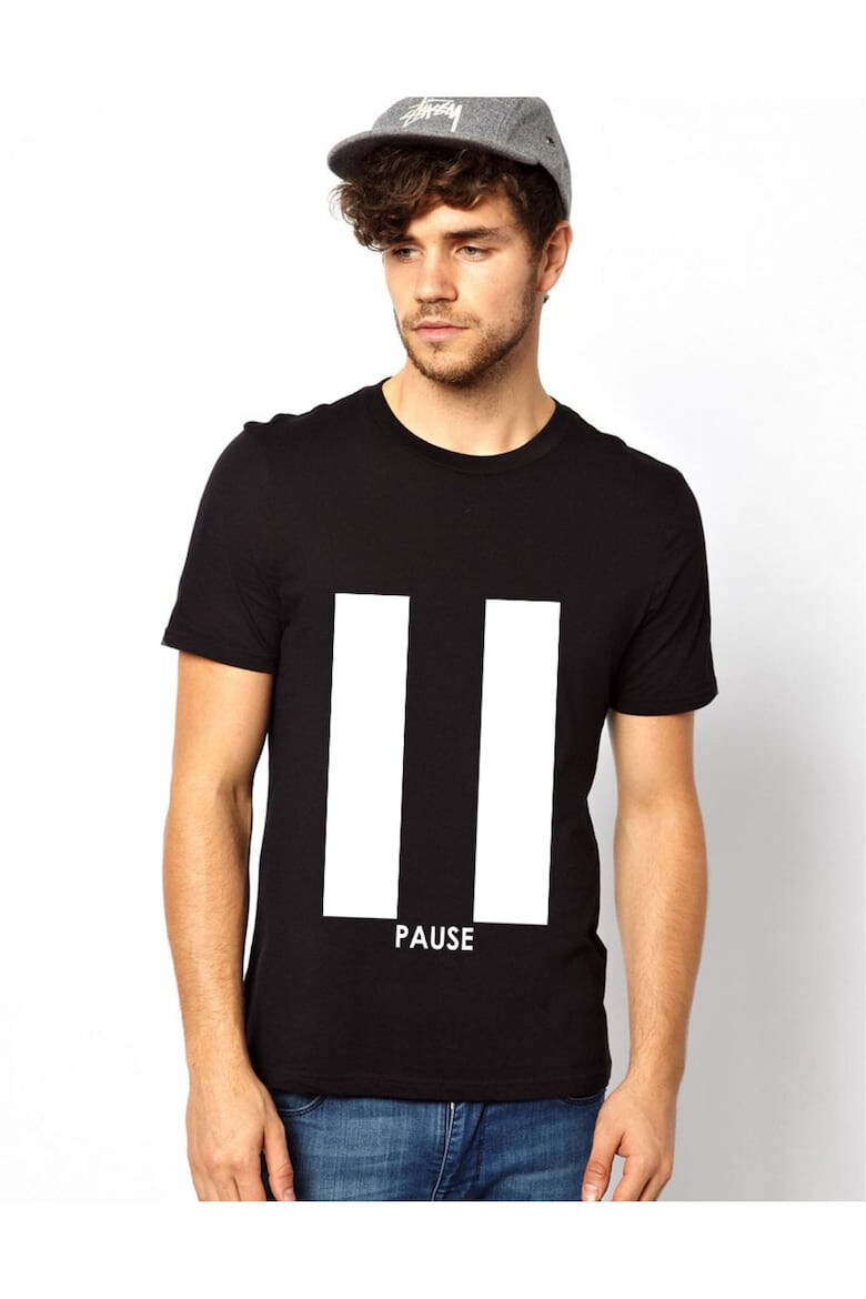 THEICONIC Tricou Pause - Negru - Pled.ro