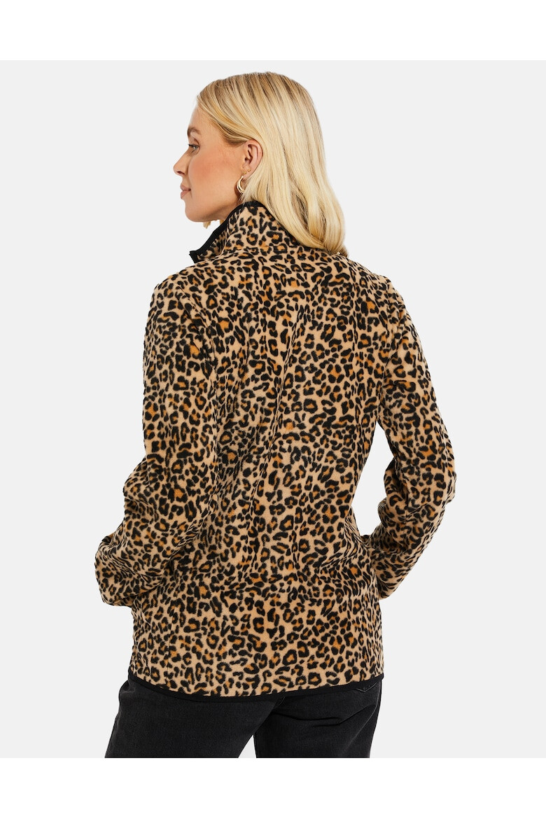 Threadbare Hanorac din fleece cu fermoar si animal print Leo 5939 - Pled.ro