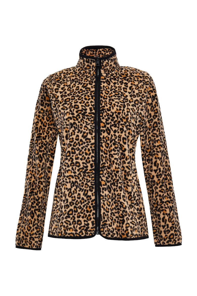 Threadbare Hanorac din fleece cu fermoar si animal print Leo 5939 - Pled.ro