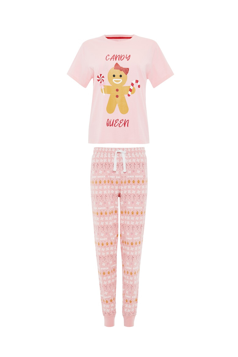 Threadbare Pijama cu imprimeu grafic Candy Queen - Pled.ro