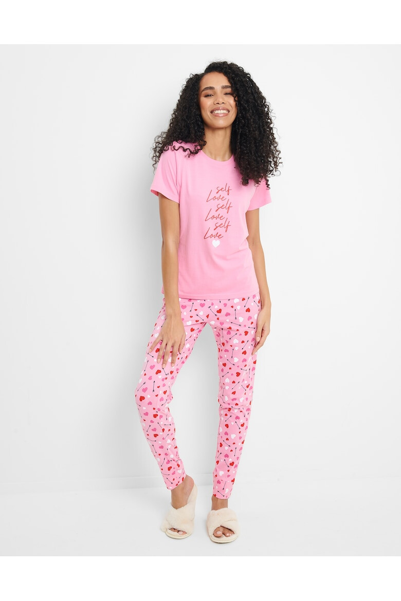 Threadbare Pijama cu imprimeu Kisses - Pled.ro