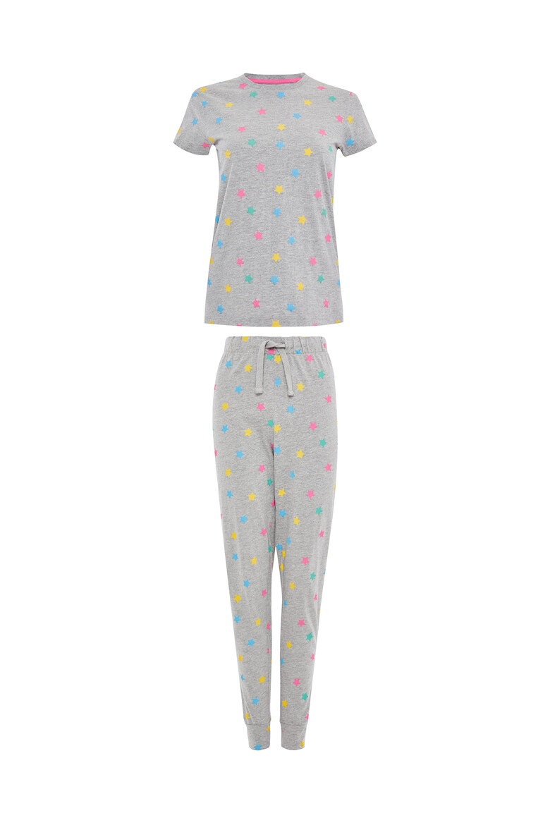 Threadbare Pijama cu maneci scurte si imprimeu cu stele Rainstar 4067 - Pled.ro