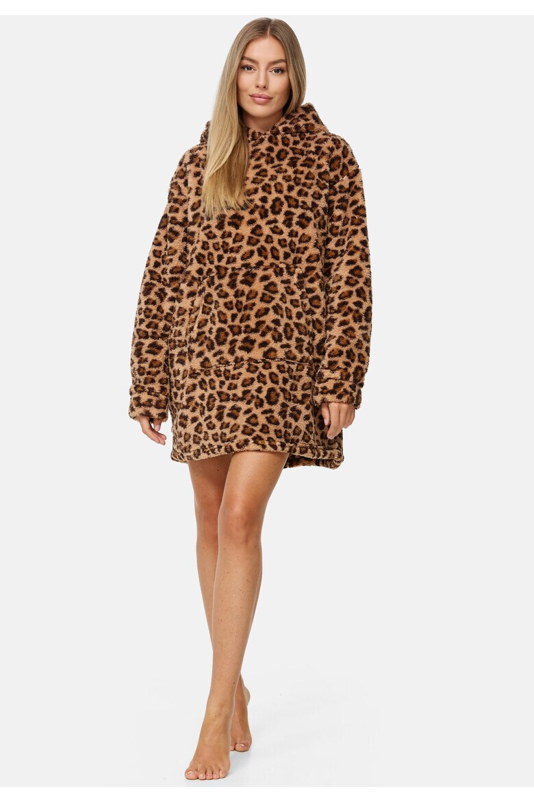 Threadbare Rochie de casa cu gluga si animal print - Pled.ro