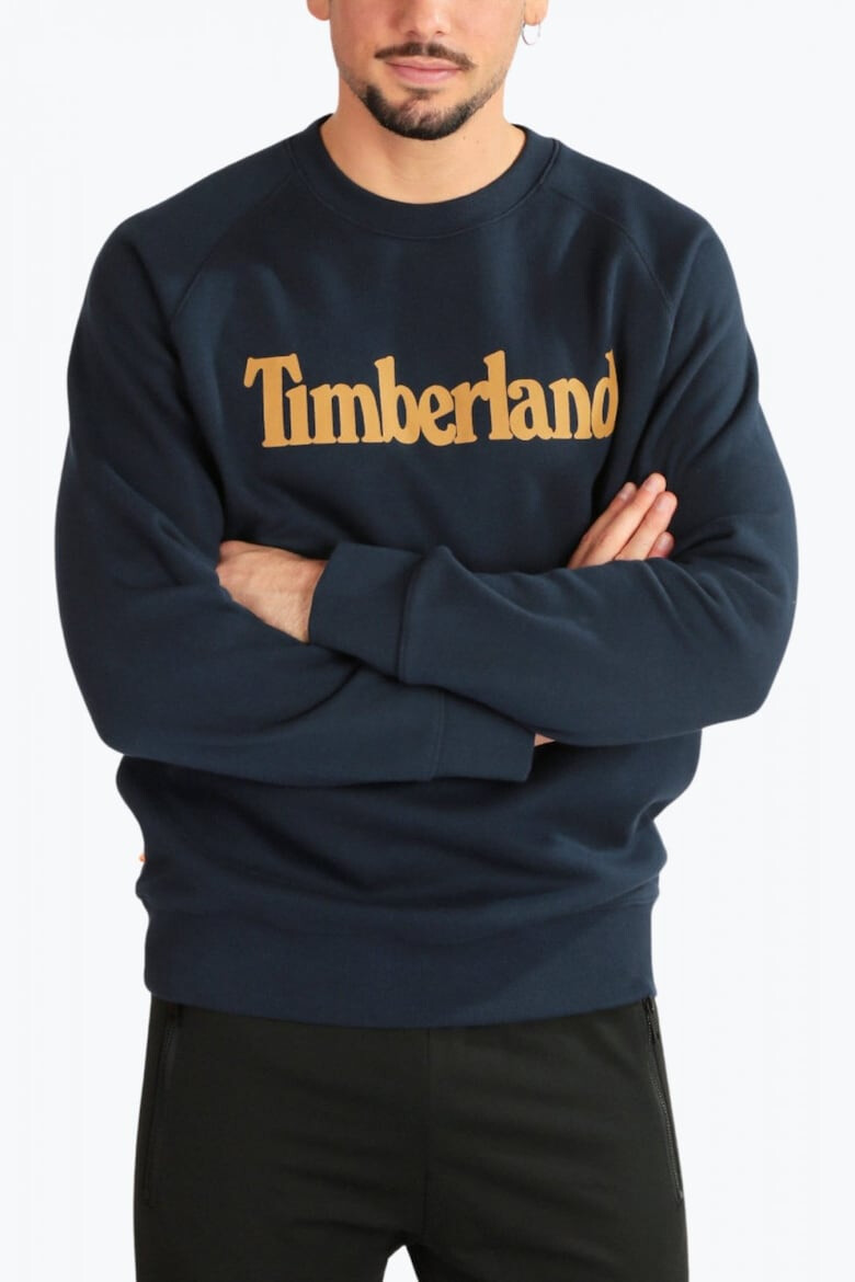 Timberland Bluza barbati cu decolteu rotund si imprimeu cu logo bleumarin - Pled.ro