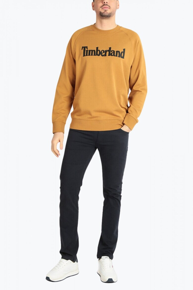 Timberland Bluza barbati cu decolteu rotund si imprimeu cu logo maro 53343 - Pled.ro