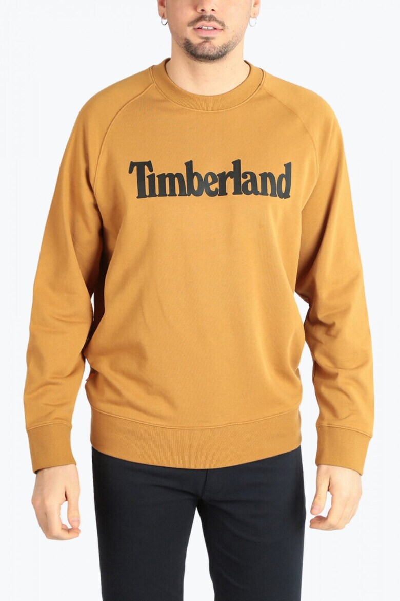 Timberland Bluza barbati decolteu rotund si imprimeu cu logo maro - Pled.ro