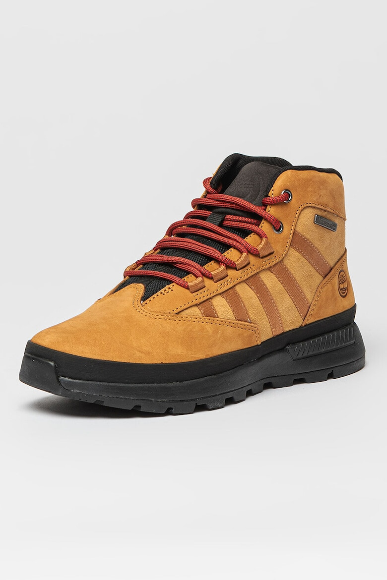 Timberland Pantofi sport mid-high de piele nabuc cu insertii textile si piele intoarsa Euro Trekker - Pled.ro