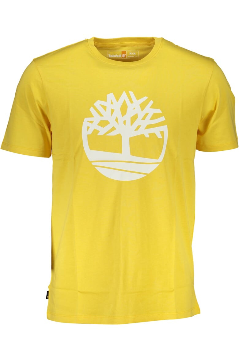 Timberland Tricou barbati din bumbac organic cu imprimeu cu logo si croiala Regular fit Galban - Pled.ro