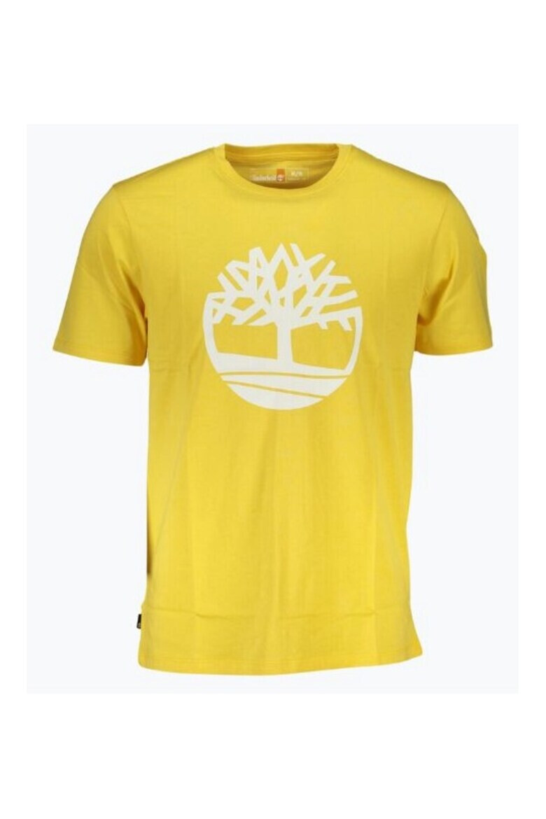 Timberland Tricou barbati din bumbac organic cu imprimeu cu logo si croiala Regular fit Galban - Pled.ro