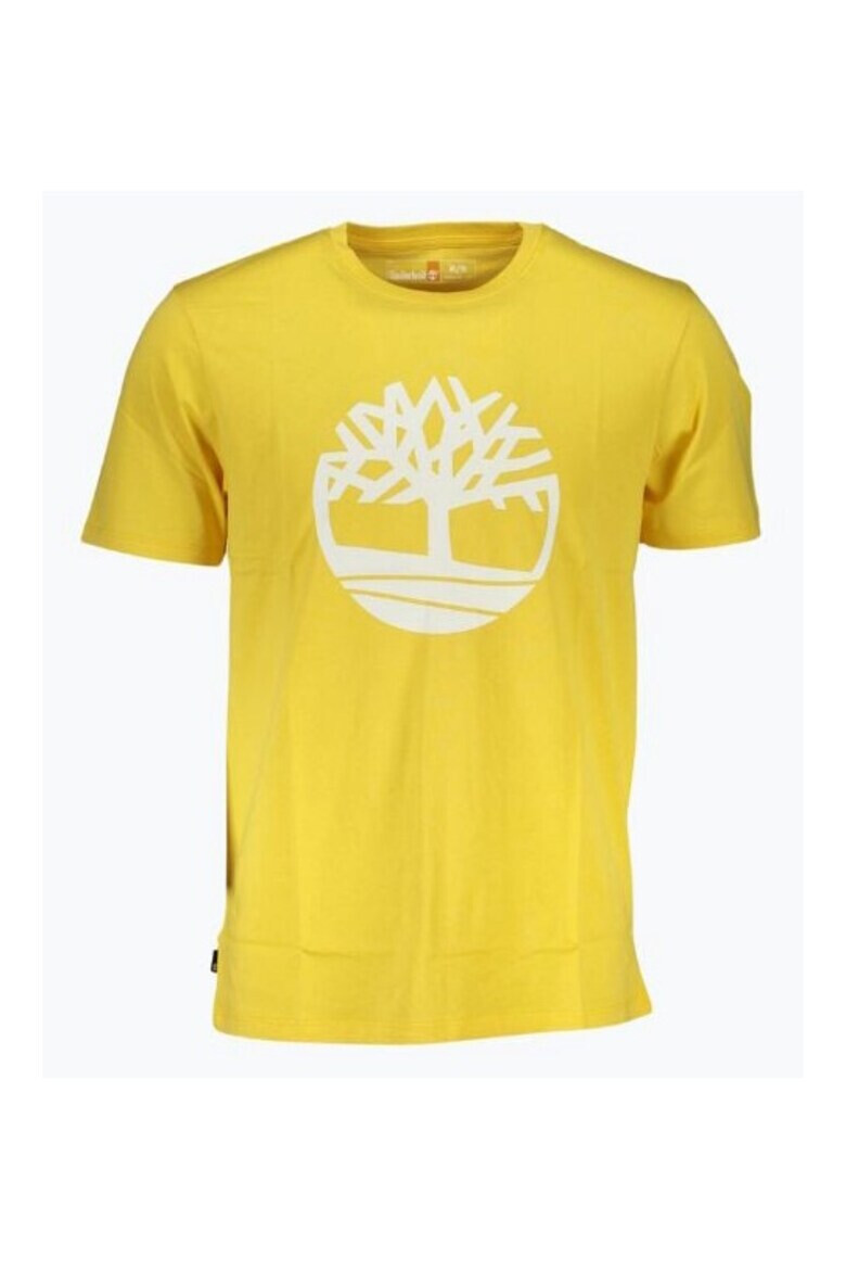 Timberland Tricou barbati din bumbac organic cu imprimeu cu logo si croiala Regular fit Galban - Pled.ro