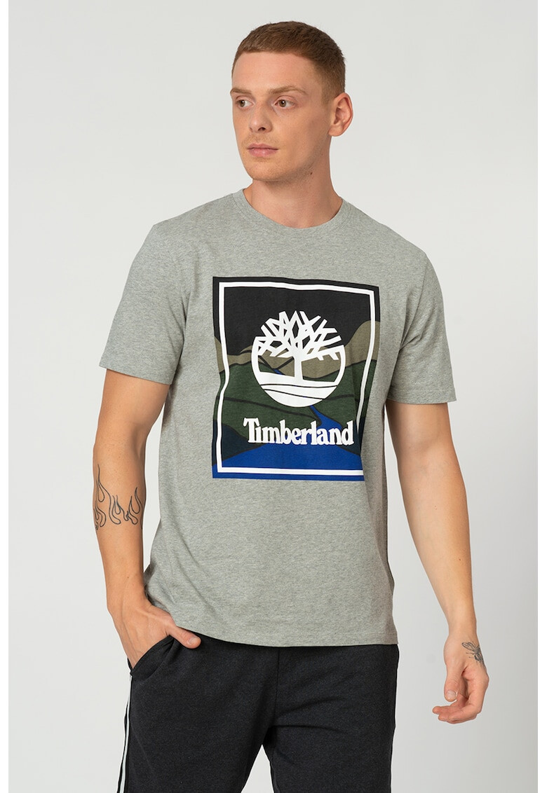 Timberland Tricou cu decolteu la baza gatului si imprimeu logo Horizon - Pled.ro