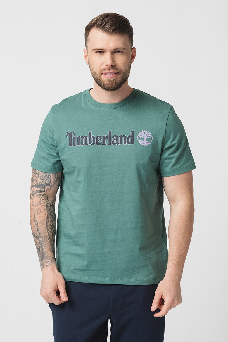 Timberland Tricou cu decolteu la baza gatului si imprimeu logo Linear - Pled.ro