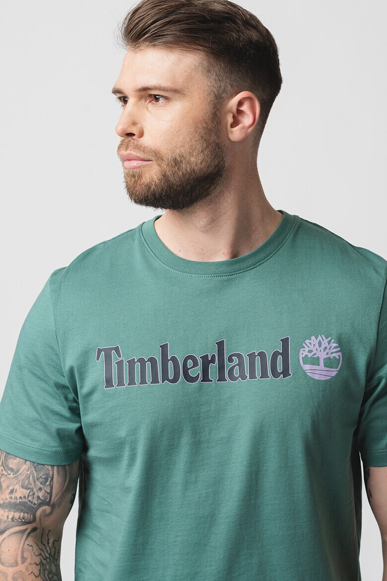 Timberland Tricou cu decolteu la baza gatului si imprimeu logo Linear - Pled.ro