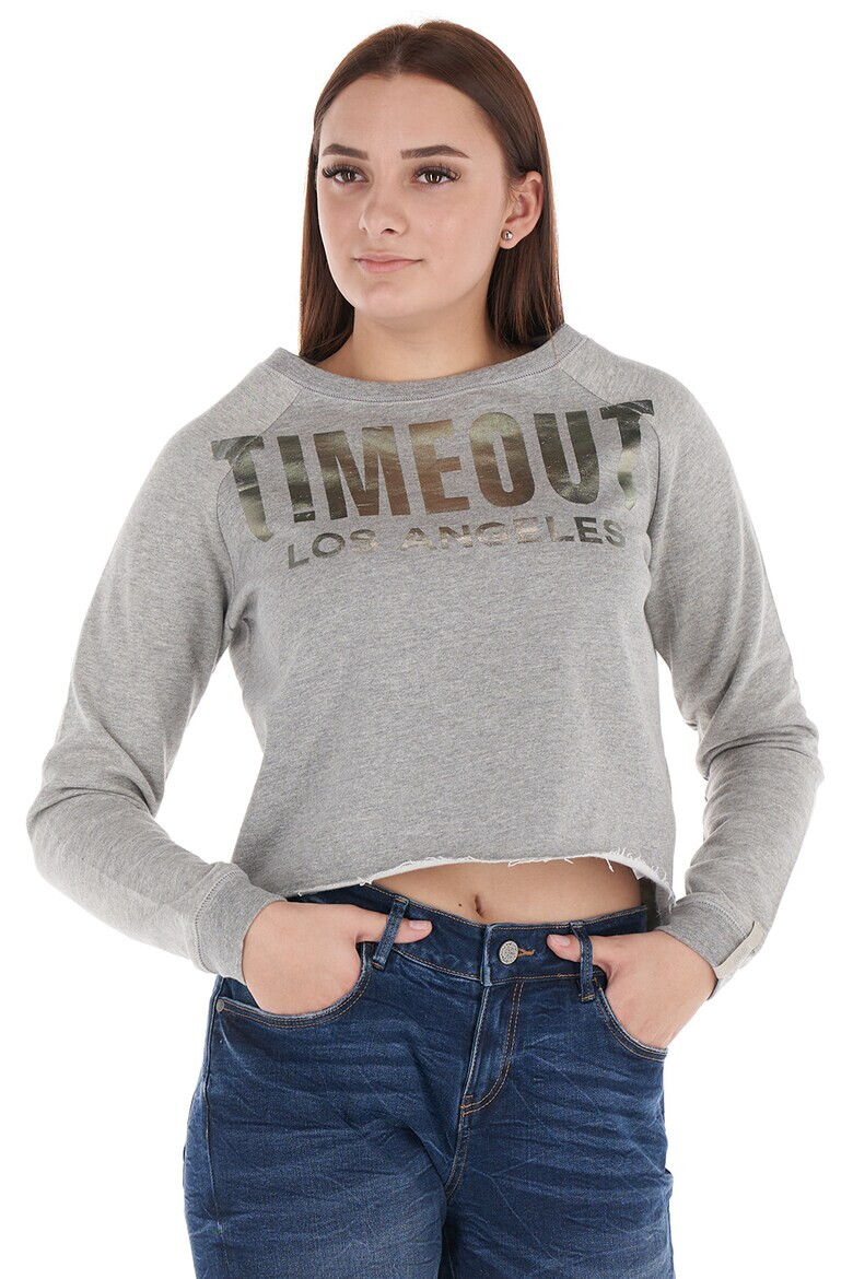 Timeout Bluza sport crop cu decolteu la baza gatului - Pled.ro