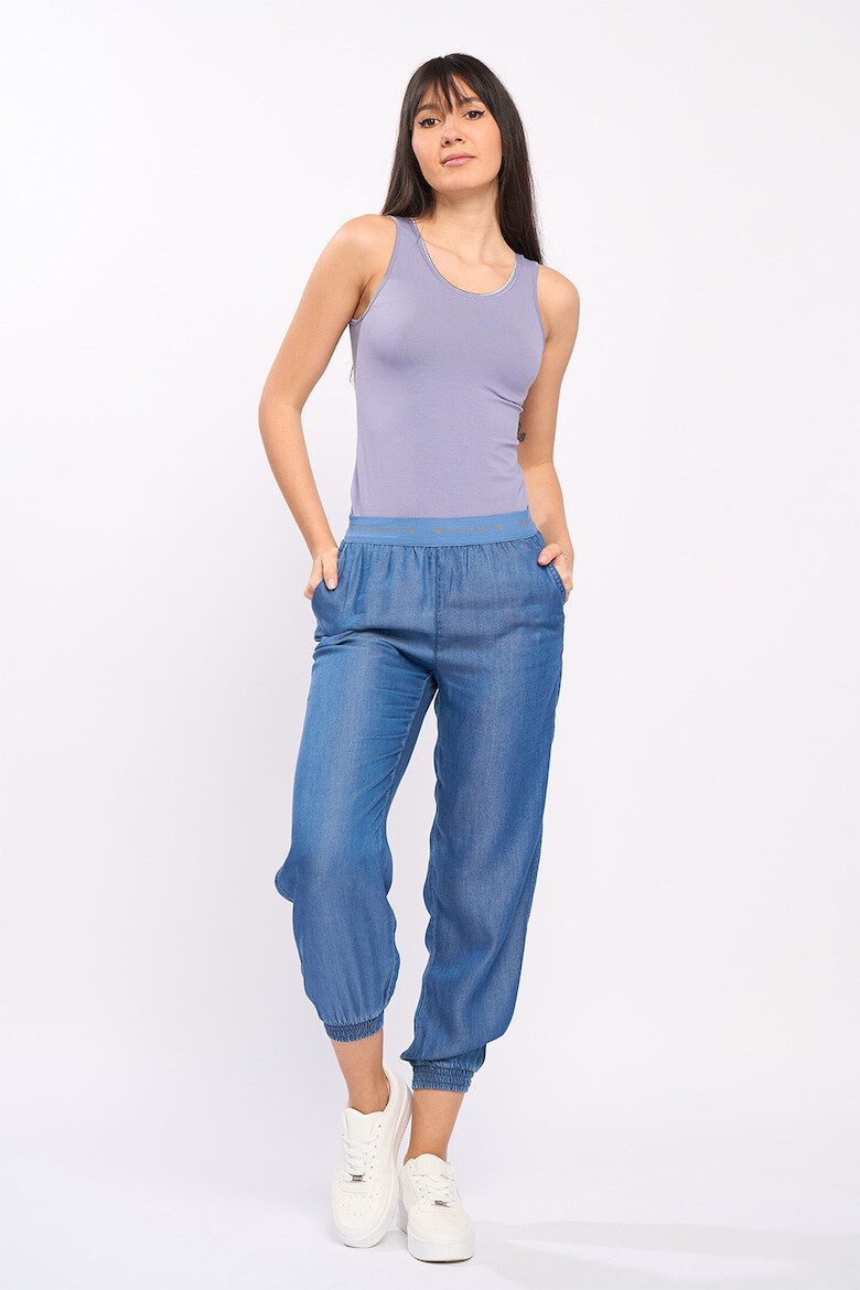 Timeout Pantaloni crop conici din chambray - Pled.ro