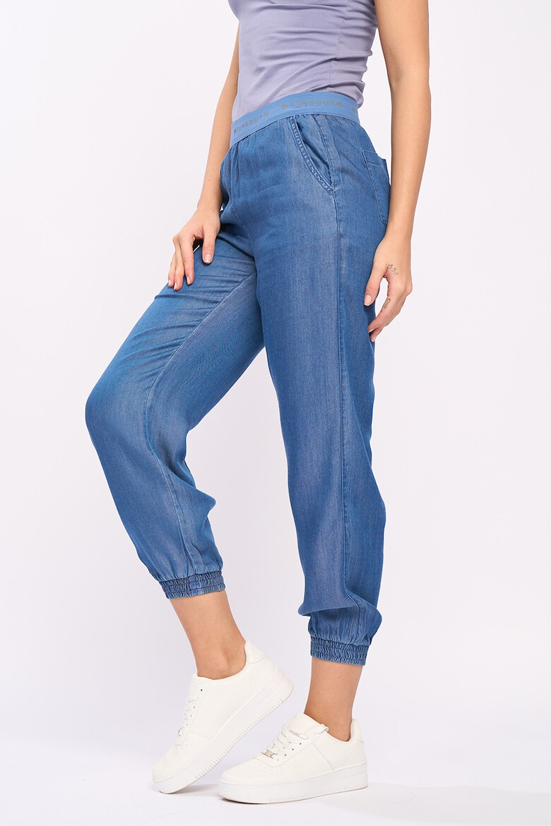 Timeout Pantaloni crop conici din chambray - Pled.ro