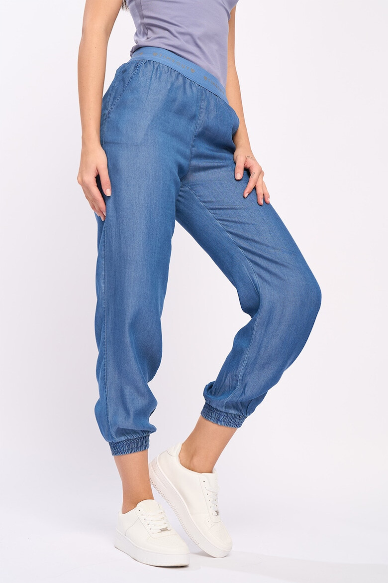 Timeout Pantaloni crop conici din chambray - Pled.ro