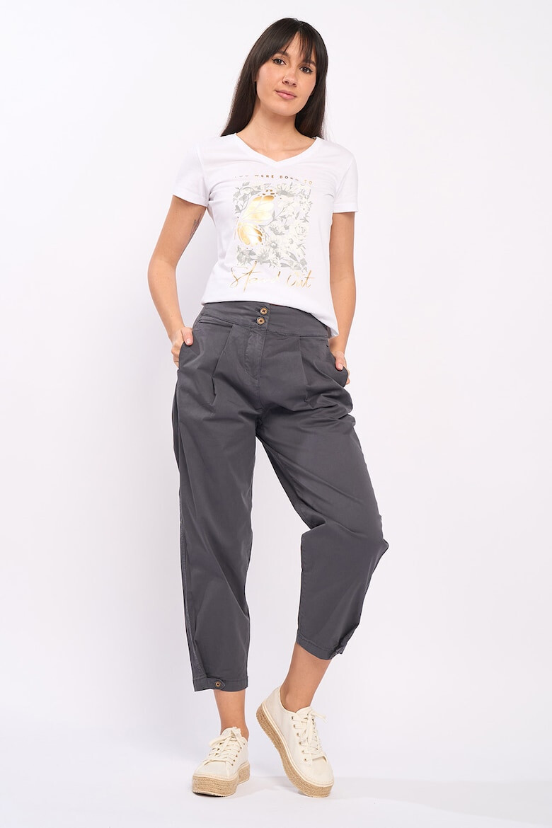 Timeout Pantaloni crop de bumbac cu pliuri - Pled.ro