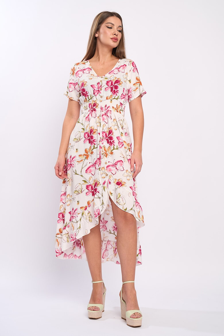 Timeout Rochie cu imprimeu floral si terminatie asimetrica - Pled.ro