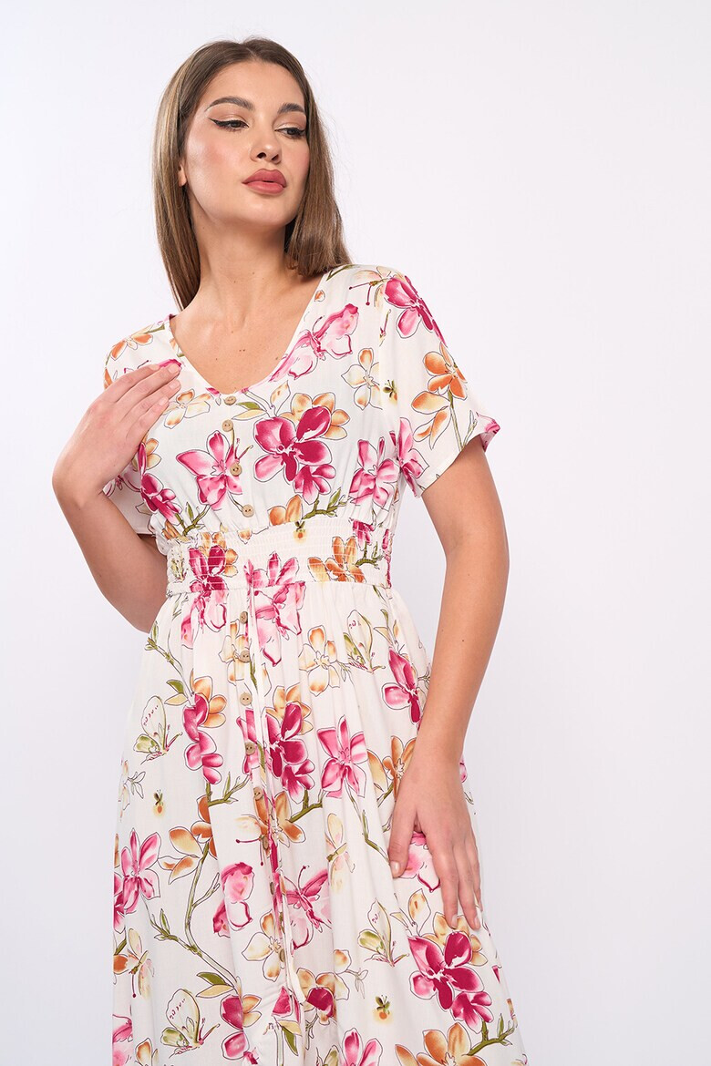 Timeout Rochie cu imprimeu floral si terminatie asimetrica - Pled.ro