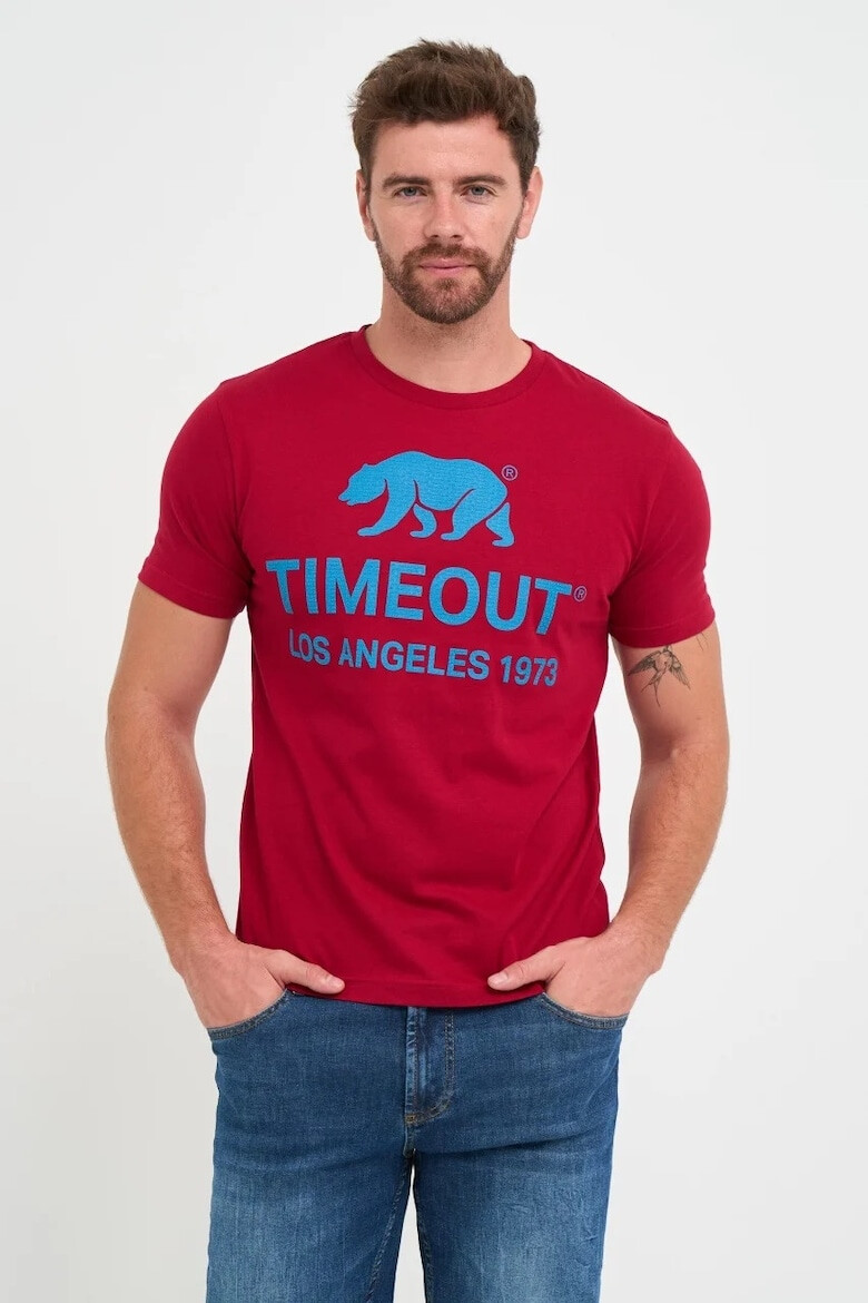 Timeout Tricou barbat cu imprimeu logo Rosu - Pled.ro