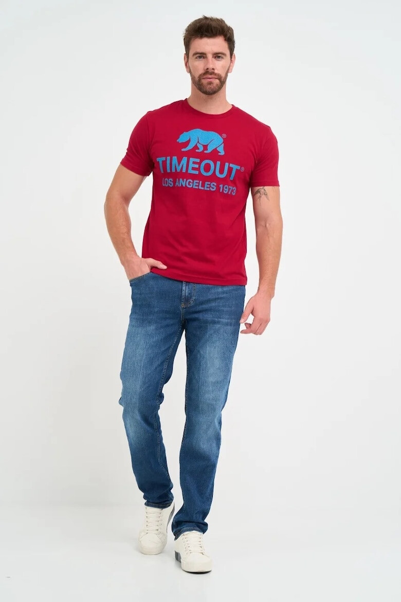 Timeout Tricou barbat cu imprimeu logo Rosu - Pled.ro