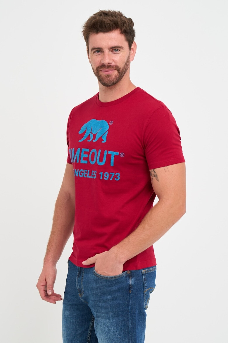 Timeout Tricou barbat cu imprimeu logo Rosu - Pled.ro