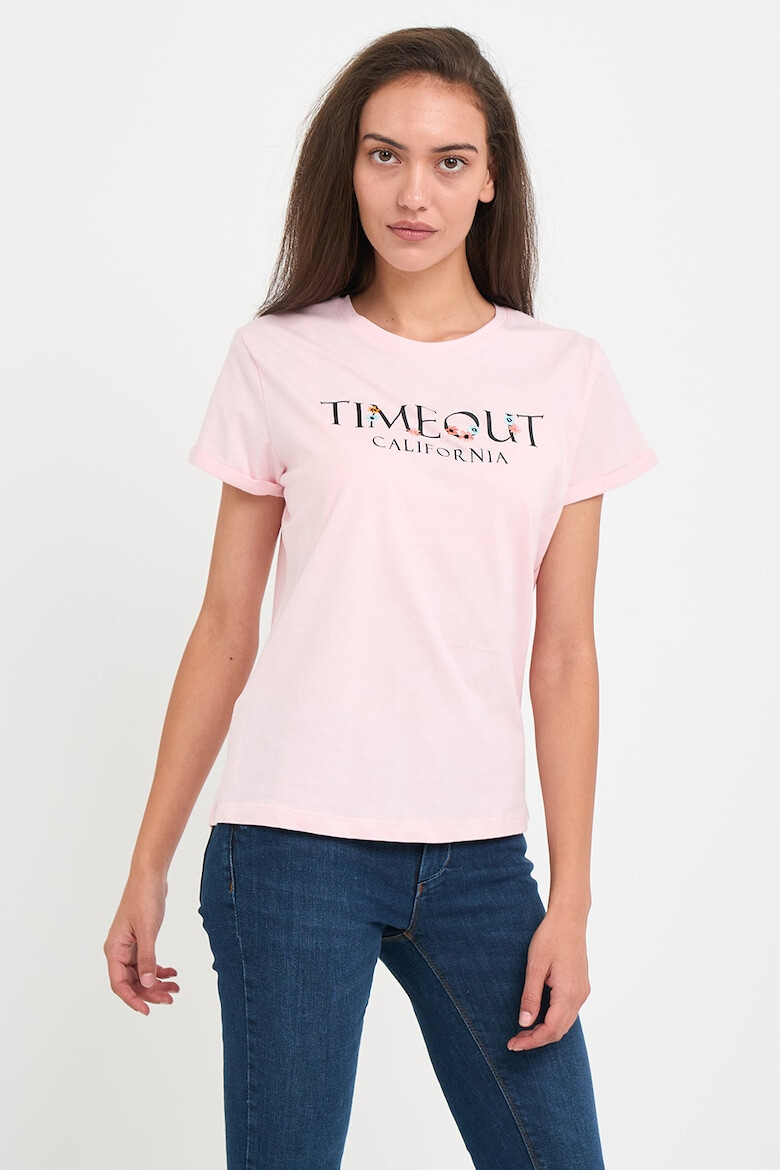 Timeout Tricou de bumbac cu imprimeu logo - Pled.ro