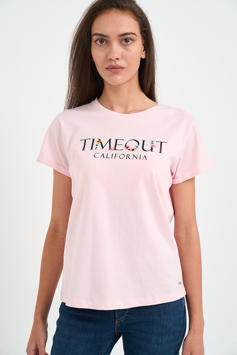 Timeout Tricou de bumbac cu imprimeu logo - Pled.ro