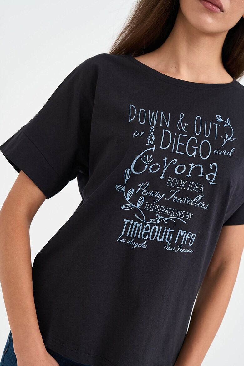 Timeout Tricou de bumbac cu imprimeu text - Pled.ro