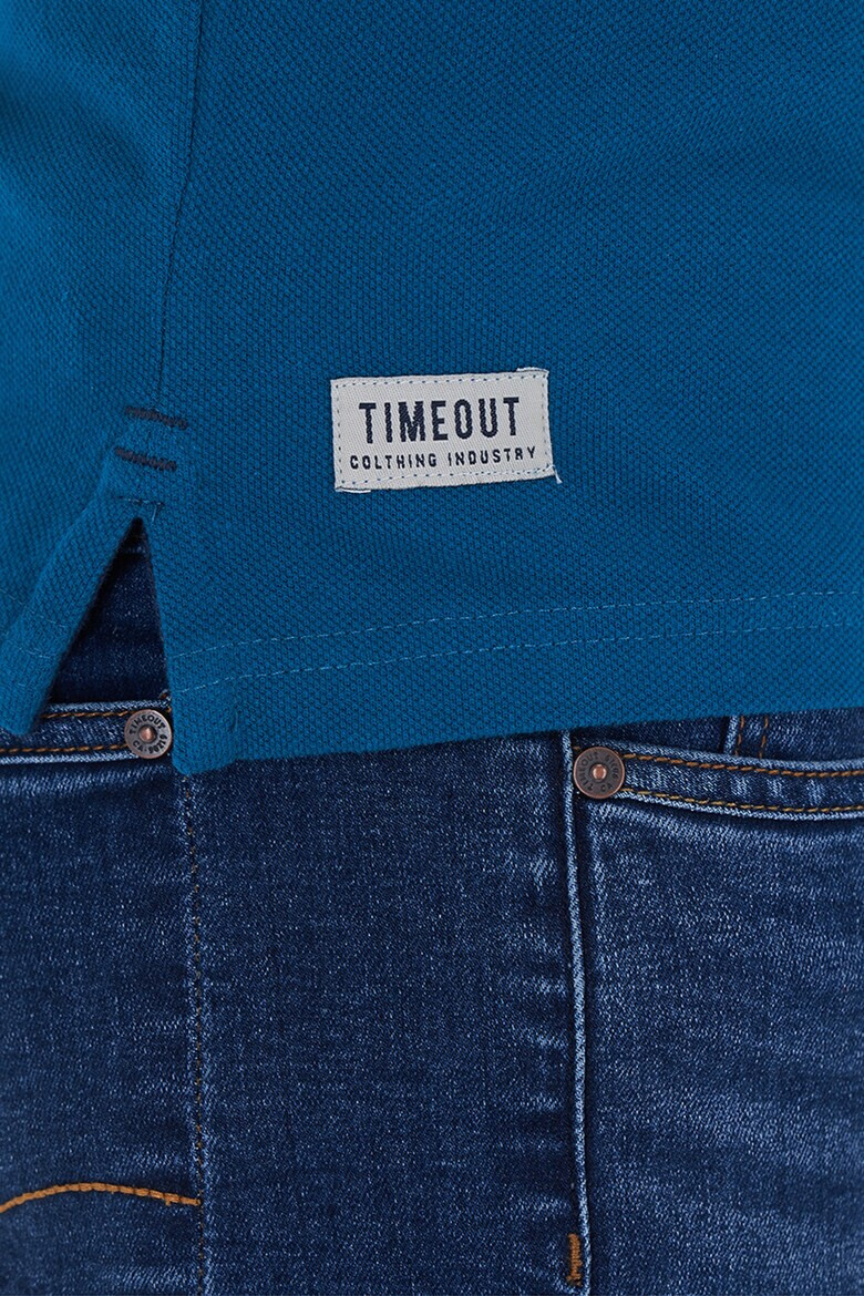 Timeout Tricou polo de bumbac cu margini contrastante - Pled.ro