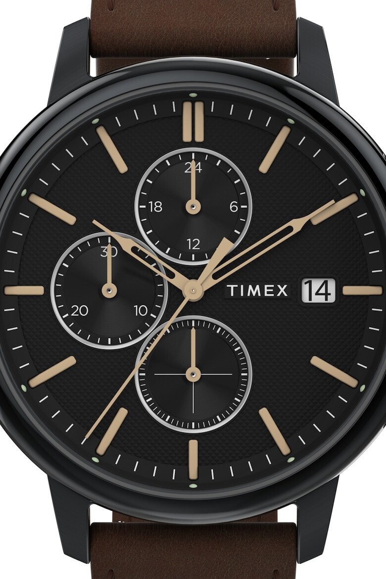 Timex Ceas cronograf cu o curea din piele Chicago - 45mm - Pled.ro