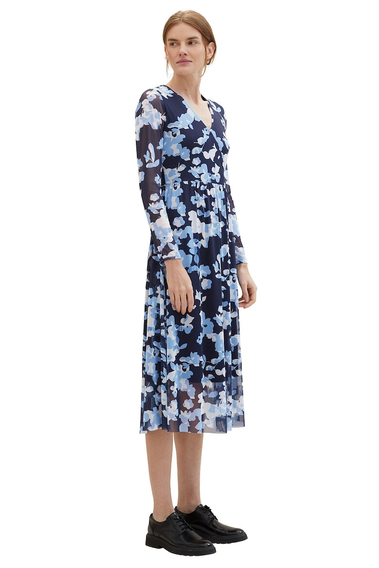 Tom Tailor Rochie midi cu decolteu in V si model floral - Pled.ro