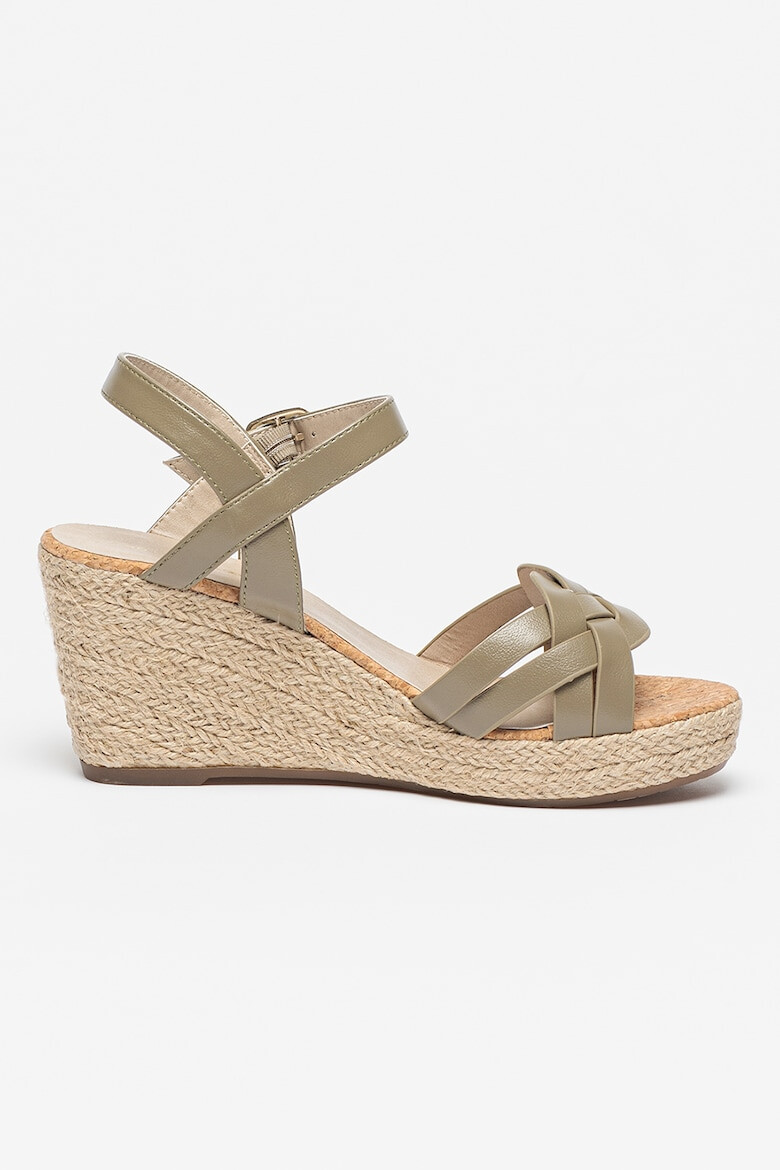 Tom Tailor Sandale wedge tip espadrile de piele ecologica - Pled.ro