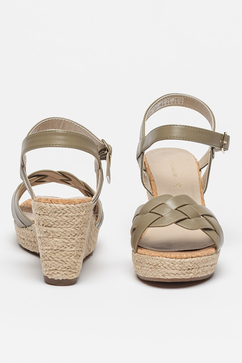 Tom Tailor Sandale wedge tip espadrile de piele ecologica - Pled.ro