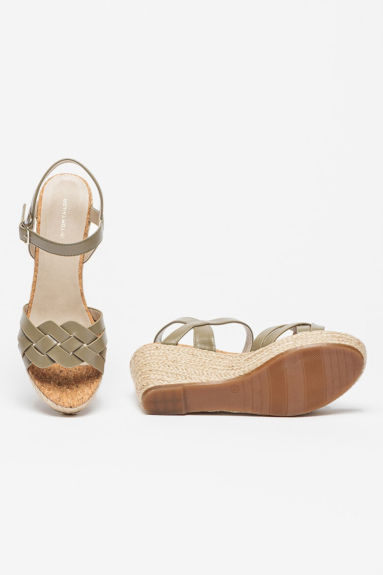 Tom Tailor Sandale wedge tip espadrile de piele ecologica - Pled.ro