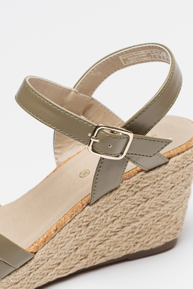 Tom Tailor Sandale wedge tip espadrile de piele ecologica - Pled.ro