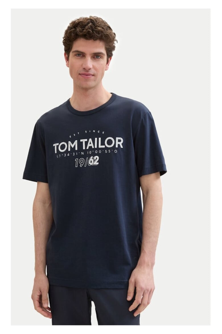 Tom Tailor Tricou barbati 753634 Bleumarin Bumbac - Pled.ro