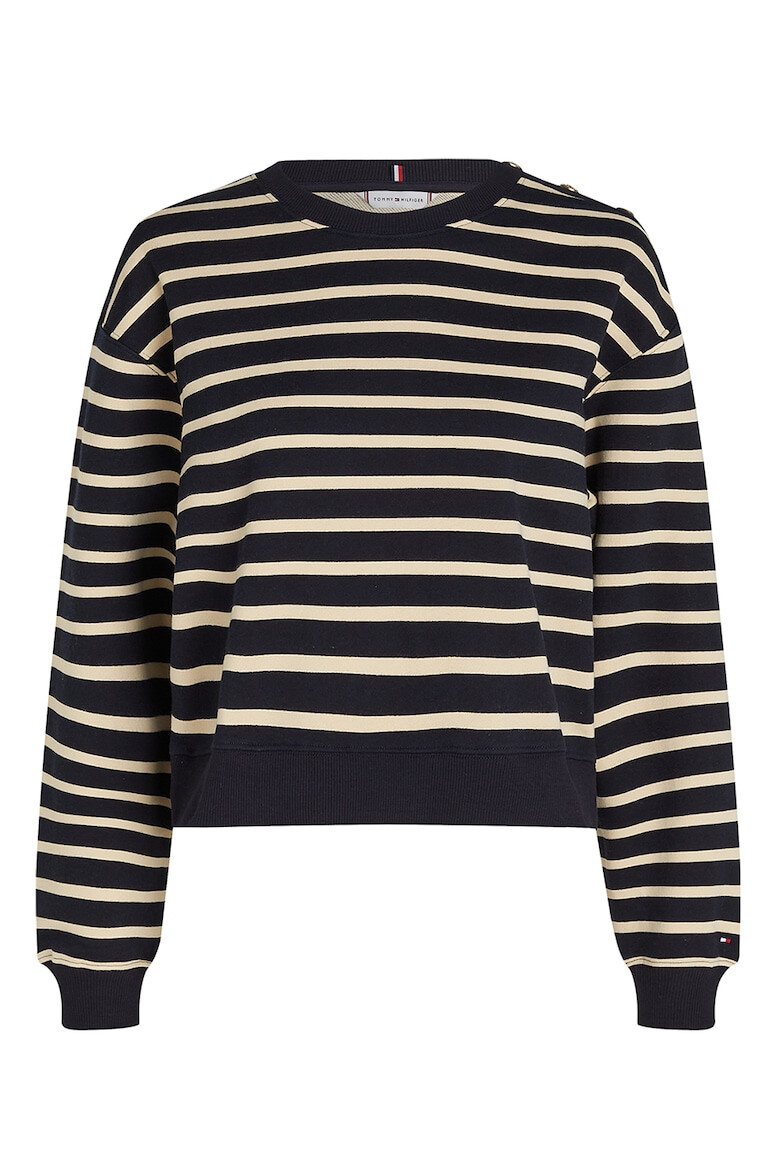 Tommy Hilfiger Bluza de trening cu model in dungi si maneci cazute - Pled.ro