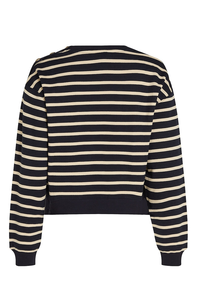 Tommy Hilfiger Bluza de trening cu model in dungi si maneci cazute - Pled.ro