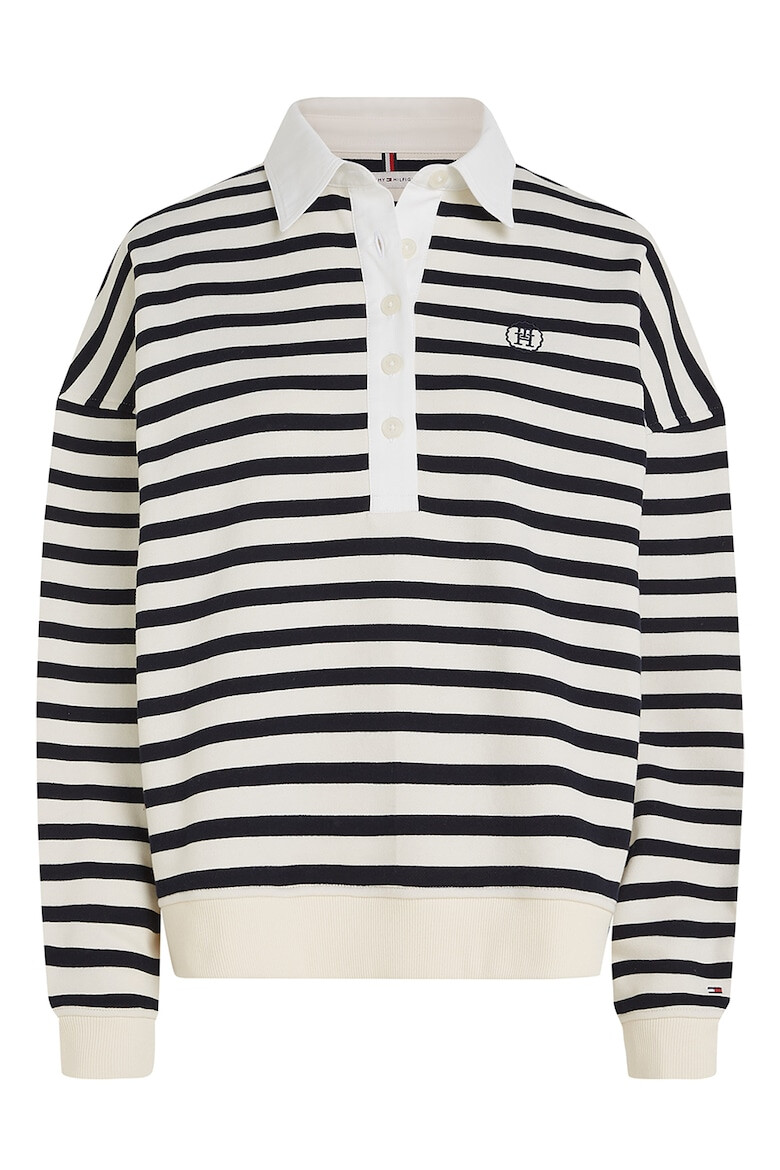 Tommy Hilfiger Bluza de trening polo relaxed fit in dungi - Pled.ro