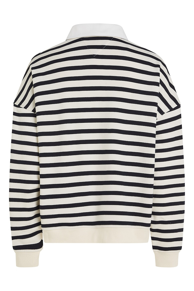 Tommy Hilfiger Bluza de trening polo relaxed fit in dungi - Pled.ro