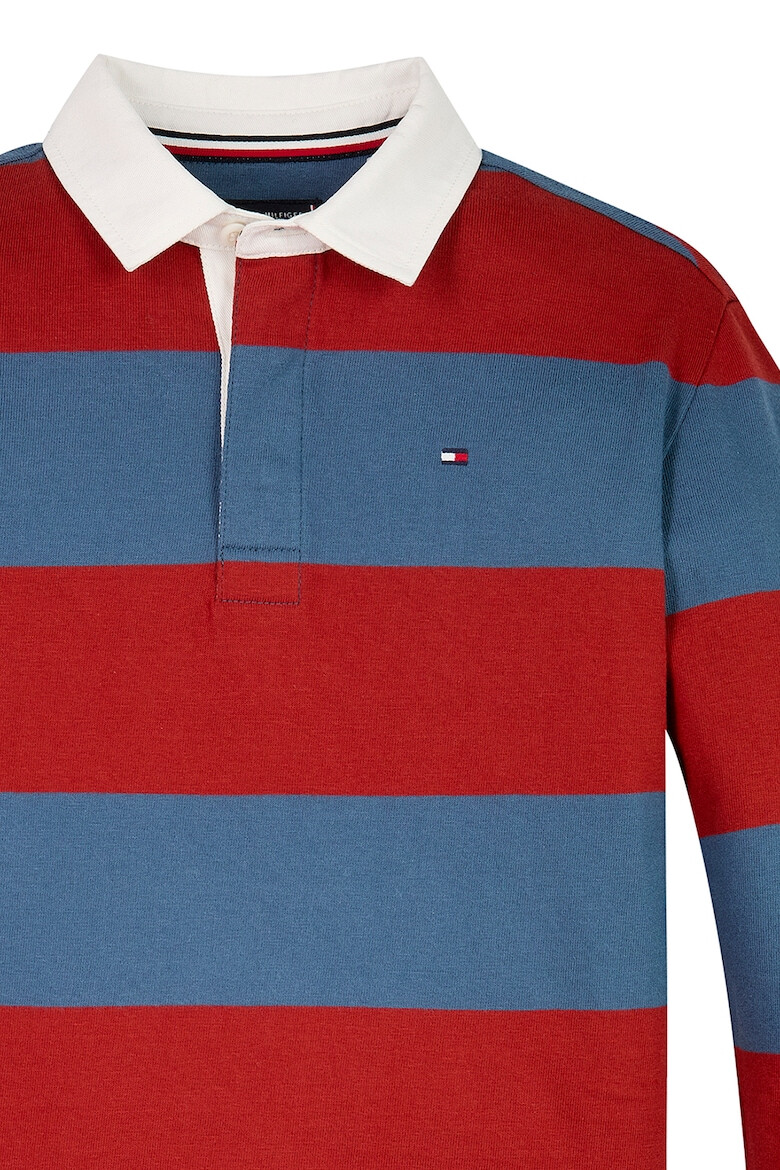 Tommy Hilfiger Bluza din bumbac organic cu model in dungi si guler polo - Pled.ro